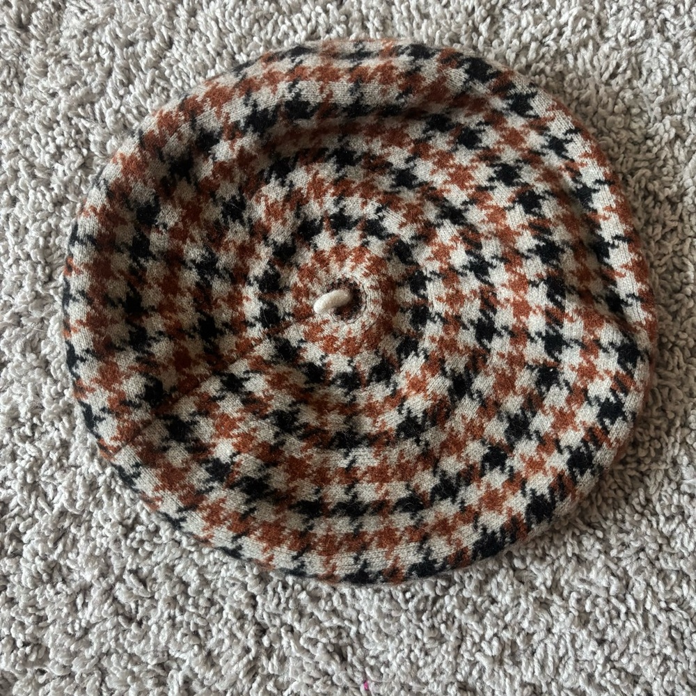 Target Brown and Black Patterned Beret
